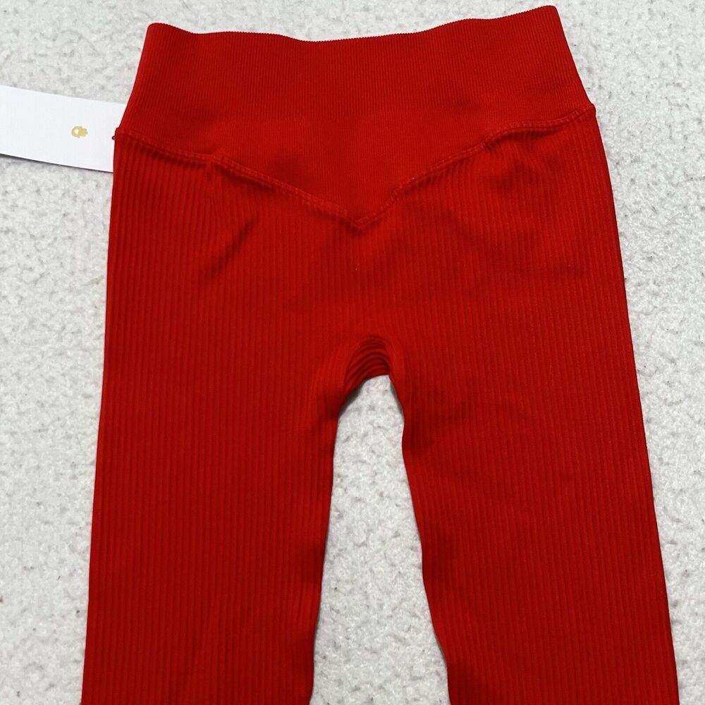 Spiritual Gangster Women's XS/S Athletic Stretch Leggings Red Full Length Pants - Picture 6 of 12